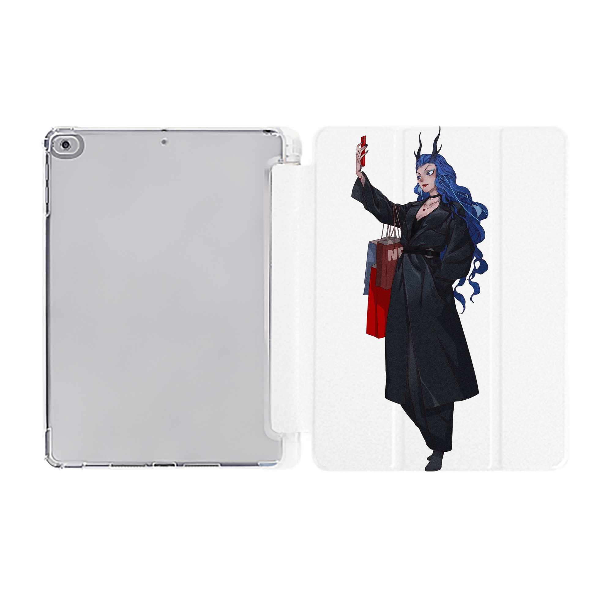 （画像用） Ne Zha 2 ナタ 魔童の大暴れ IPad ケース ペン収納付き 三つ折りスタンド PUレザー×シリコン 対応機種9.5/10.5/10.9インチ